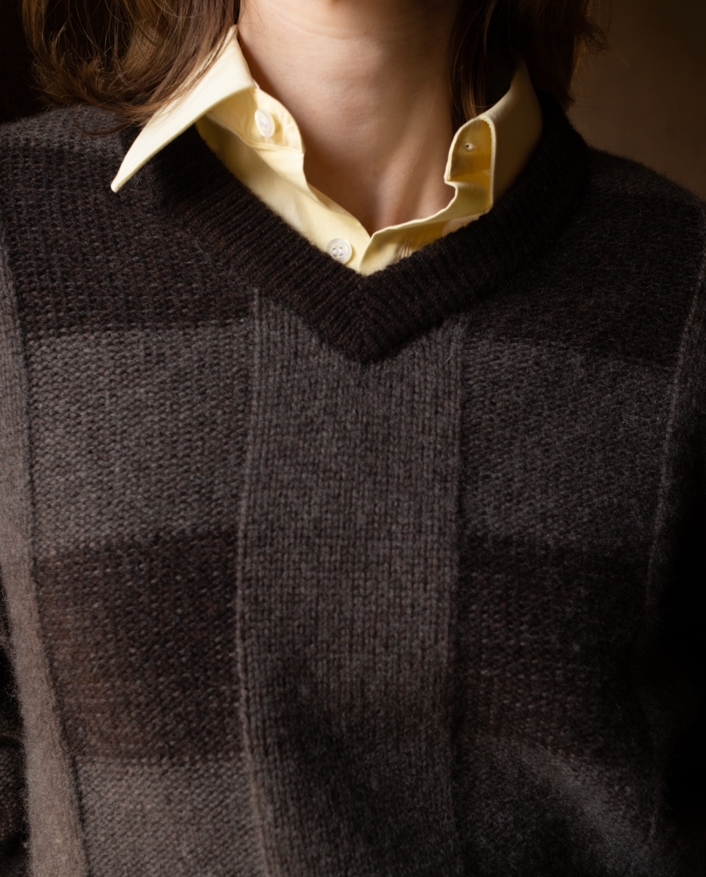 PLAID VNECK